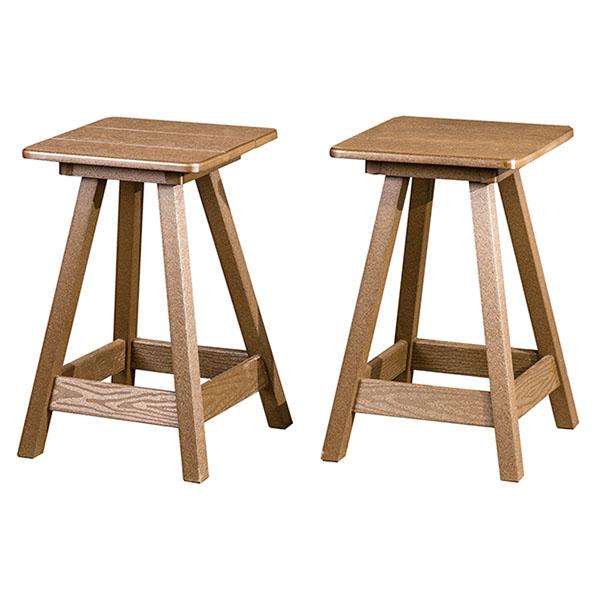 Two 24" High Square Top Stools
