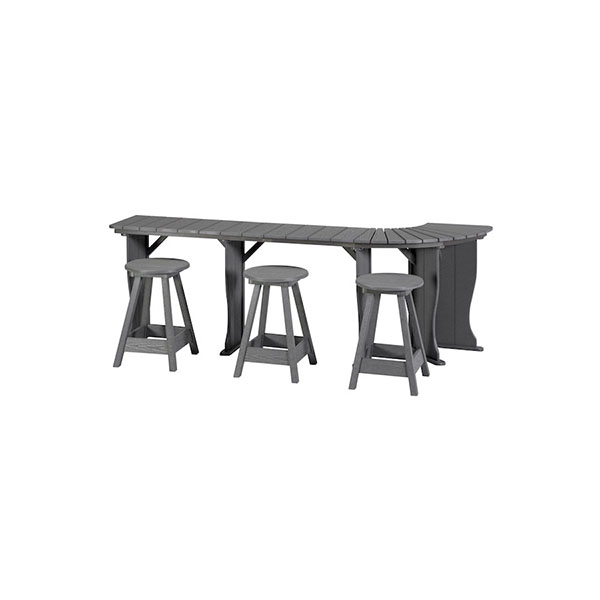 Custom Table With Corner Wrap Around and Bar Stools